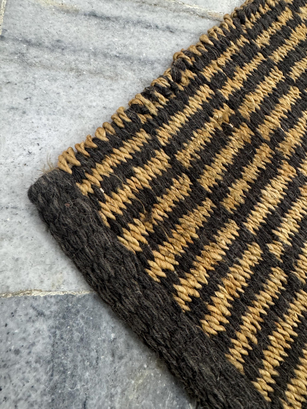 5x8 Handwoven Jute Rug , Unique Geometric Kilim Style Area Rug