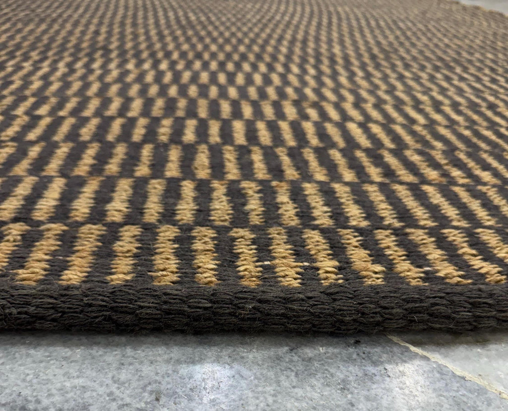 5x8 Handwoven Jute Rug , Unique Geometric Kilim Style Area Rug