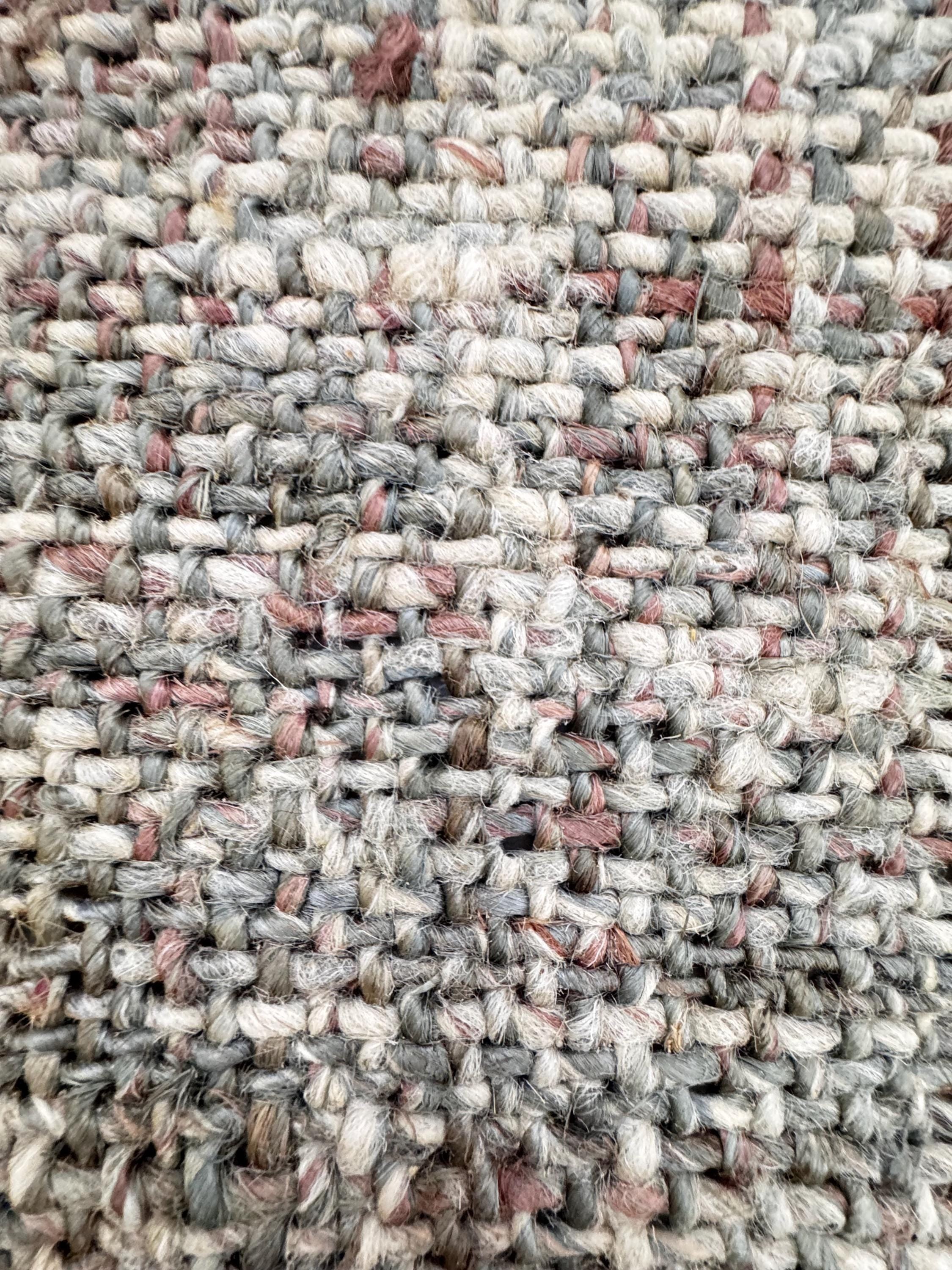 5x8 Hand-Braided Wool Jute Area Rug, Multi-Color Neutral Jute Mat