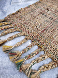 5x8 Hand-Braided Jute Area Rug, Chunky Knit Multi-Color Floor Mat, Bohemian Rustic Farmhouse