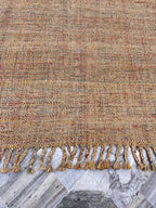 5x8 Hand-Braided Jute Area Rug, Chunky Knit Multi-Color Floor Mat, Bohemian Rustic Farmhouse