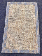2x3 Hand-Tufted Woven Accent Rug Blue & Olive Grid Design Small Textured Farmhouse Entry Mat Small Area Rug for Entryway, kitchen