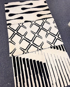 Beautiful Modern Ivory & Black Hand-Knotted Rug (2x3 ft) Plush Minimalist rug for entry way, underchair, accent luxury rug