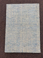 2x3 Hand-Tufted Wool & bamboo silk Accent Rug Stripe Pattern Modern Denim Ivory Textured Small Wool Entryway, kitchen area, unique doormat