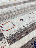 Handmade 6x8 Ivory Wool thick pile Gabbeh Rug