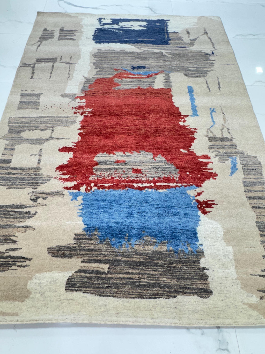 6 x 8 Abstract Gabbeh Rug, Hand-Knotted Modern Wool Rug
