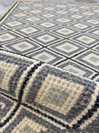 Handwoven Wool Jute Rug 3x5 brown & gray Diamond Geometric Area Rug
