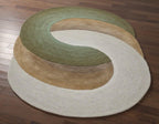 Organic Swirl Hand-Tufted Wool Area Rug – 5' x 7.8' Sage & Earth Tones