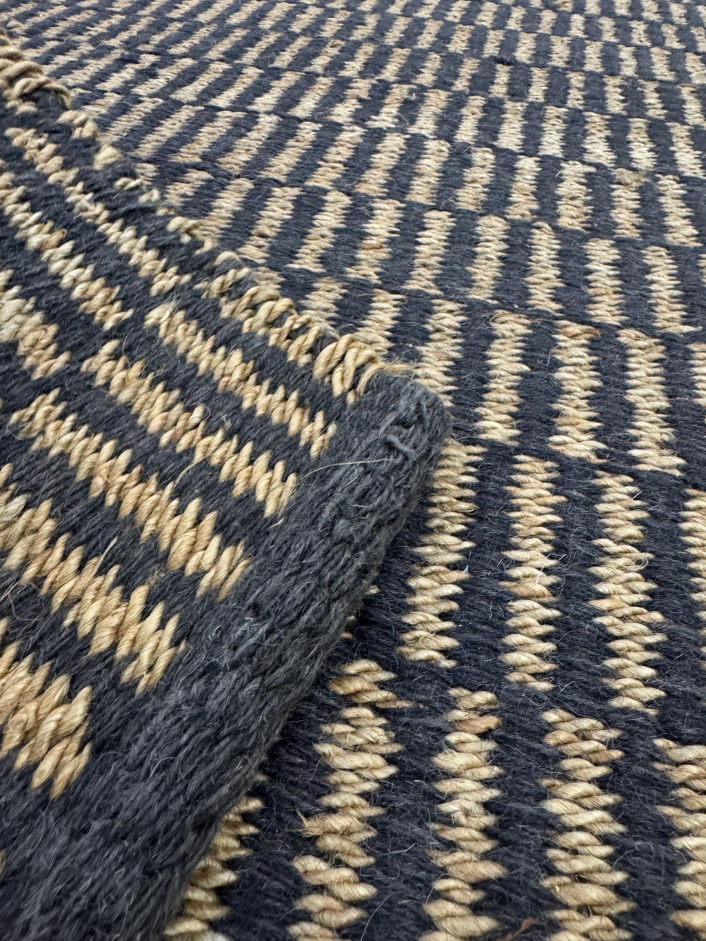 5x8 Handwoven Jute Rug , Unique Geometric Kilim Style Area Rug