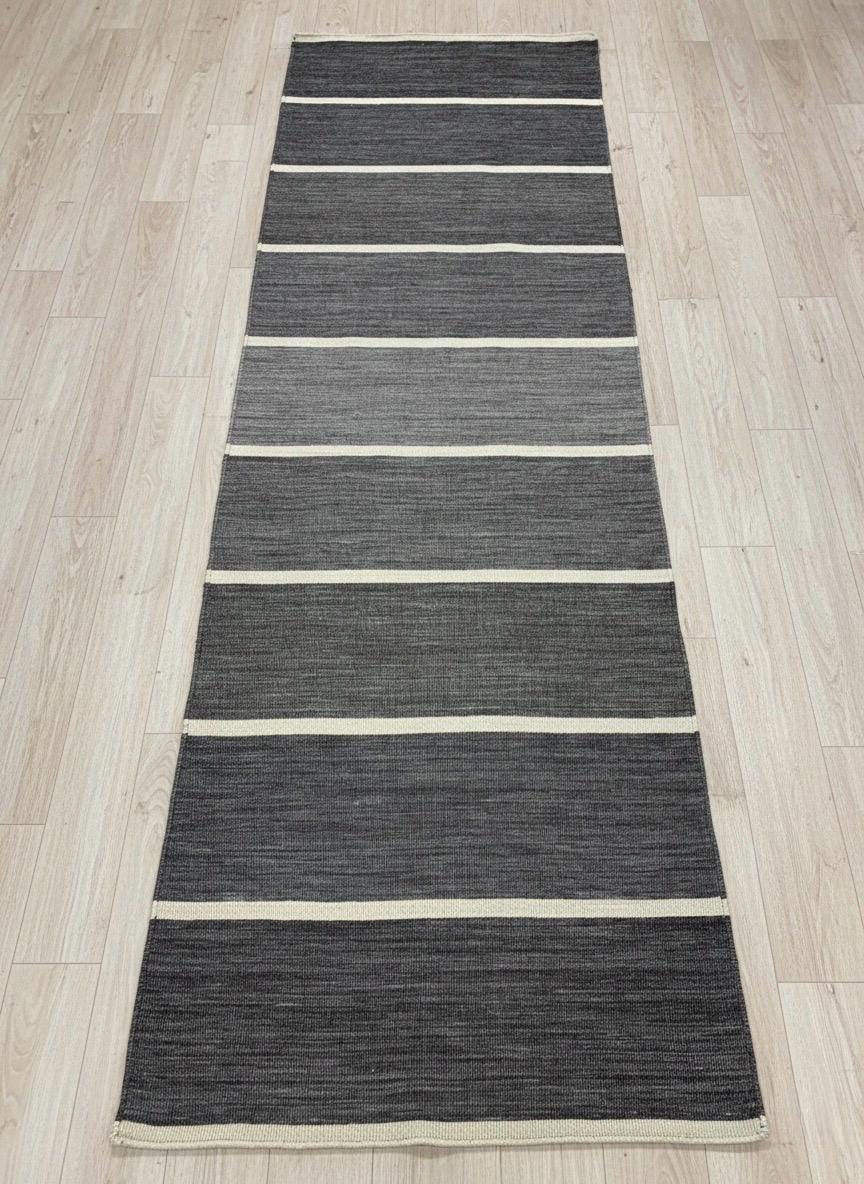 2.6x8 Flatweave wool Runner Rug, Long Hallway Accent, Coastal Decor,  Kitchen hallway rug Bohemian Style