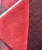 6x9 Red & Brown Gabbeh Area Rug, Modern Hand-Knotted Wool Carpet