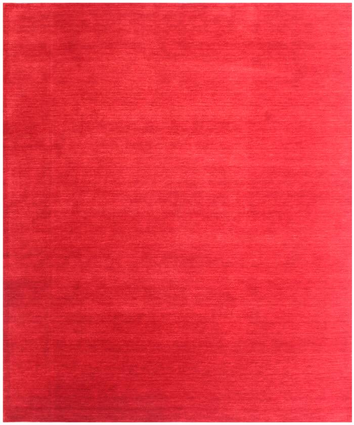 8x10 Solid Bright Red Gabbeh Rug, Hand-Knotted Wool Area Rug