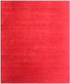 8x10 Solid Bright Red Gabbeh Rug, Hand-Knotted Wool Area Rug