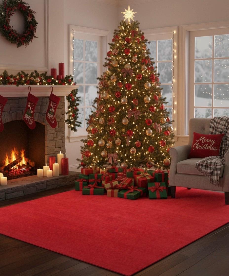 8x10 Solid Bright Red Gabbeh Rug, Hand-Knotted Wool Area Rug