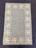 2x3 Hand Tufted Rug Slate Grey Geometric Loop Rug Modern Maze Pattern Small area rug Entryway Neutral Home Decor Doormat, Accent rug