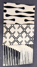 Beautiful Modern Ivory & Black Hand-Knotted Rug (2x3 ft) Plush Minimalist rug for entry way, underchair, accent luxury rug