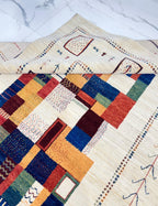 6x8 ft Handmade Modern Gabbeh Rug Abstract Patchwork Design