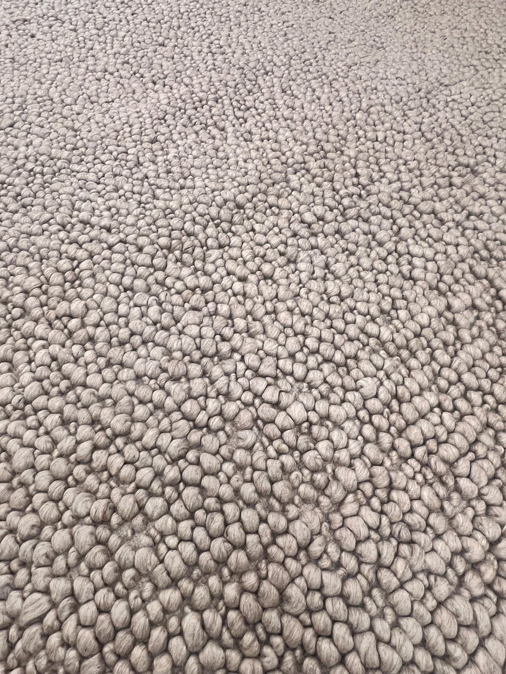 Chunky Loop Wool Rug | 8x10 HandWoven Area Rug | Neutral Beige & Grey Knotted Texture Living Room Bedroom Rug