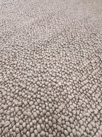 Chunky Loop Wool Rug | 8x10 HandWoven Area Rug | Neutral Beige & Grey Knotted Texture Living Room Bedroom Rug