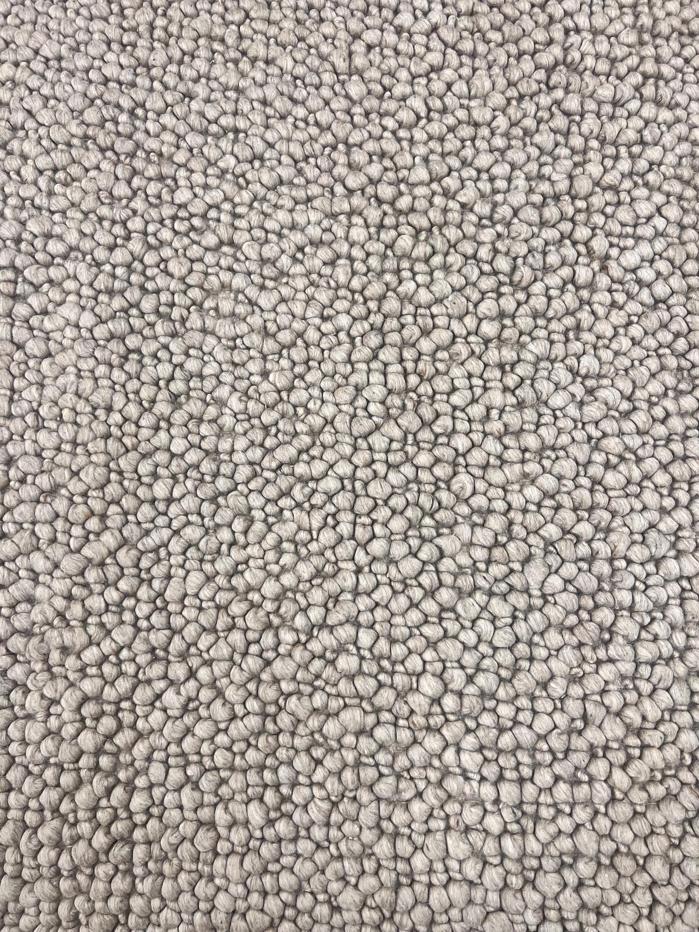 Chunky Loop Wool Rug | 8x10 HandWoven Area Rug | Neutral Beige & Grey Knotted Texture Living Room Bedroom Rug