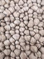 Chunky Loop Wool Rug | 8x10 HandWoven Area Rug | Neutral Beige & Grey Knotted Texture Living Room Bedroom Rug