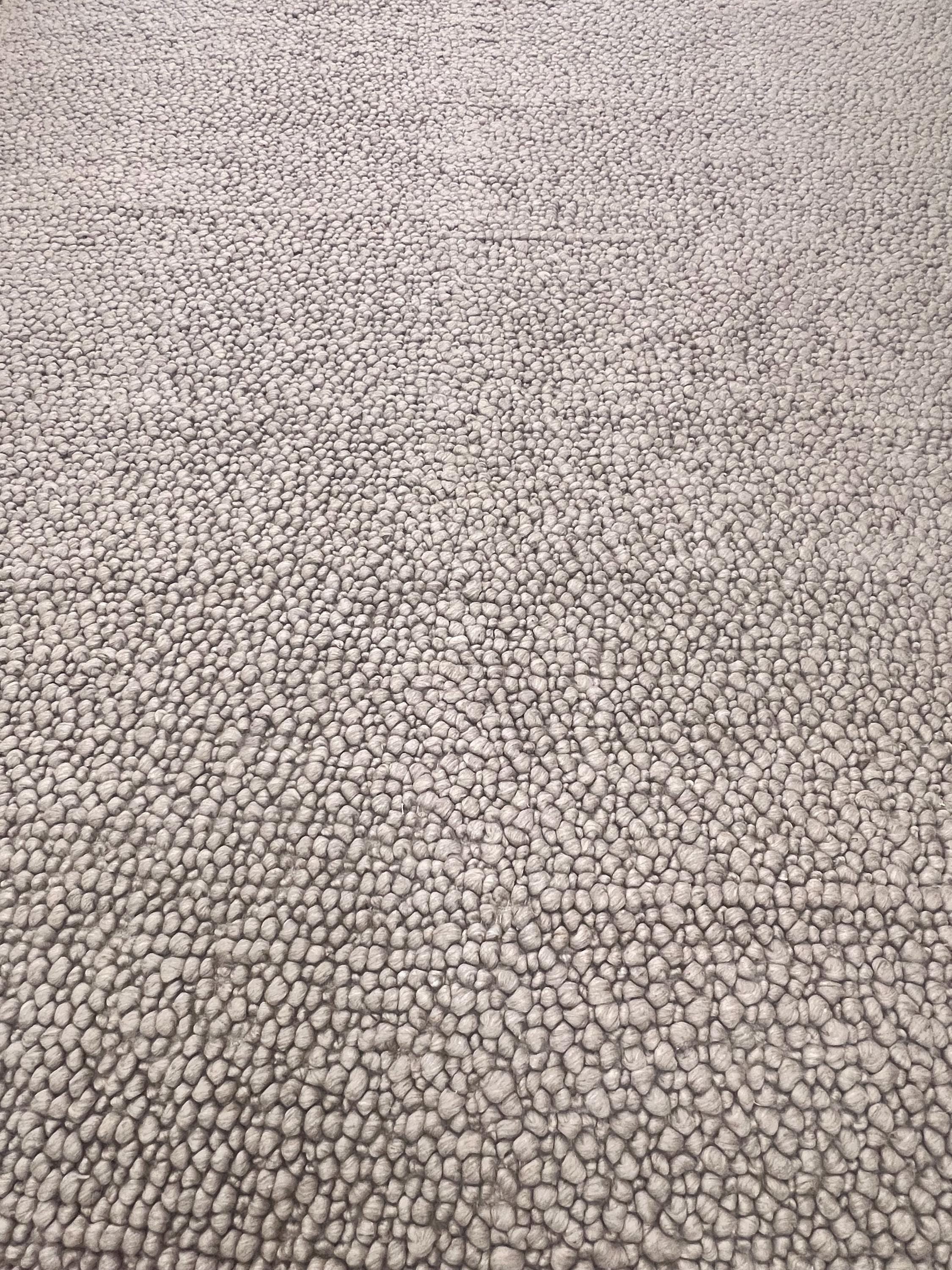 Chunky Loop Wool Rug | 8x10 HandWoven Area Rug | Neutral Beige & Grey Knotted Texture Living Room Bedroom Rug