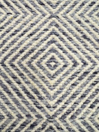 Diamond Geometric Wool Jute Rug - Neutral Grey/Ivory Flatweave Area Rug - Durable Entryway & Kitchen