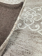 2x3 Flatweave Area Rug | Grey Ivory Ornamental Pattern Doormat | Handwoven Accent Mat | Entryway Kitchen Small Rug | Minimalist dootmat