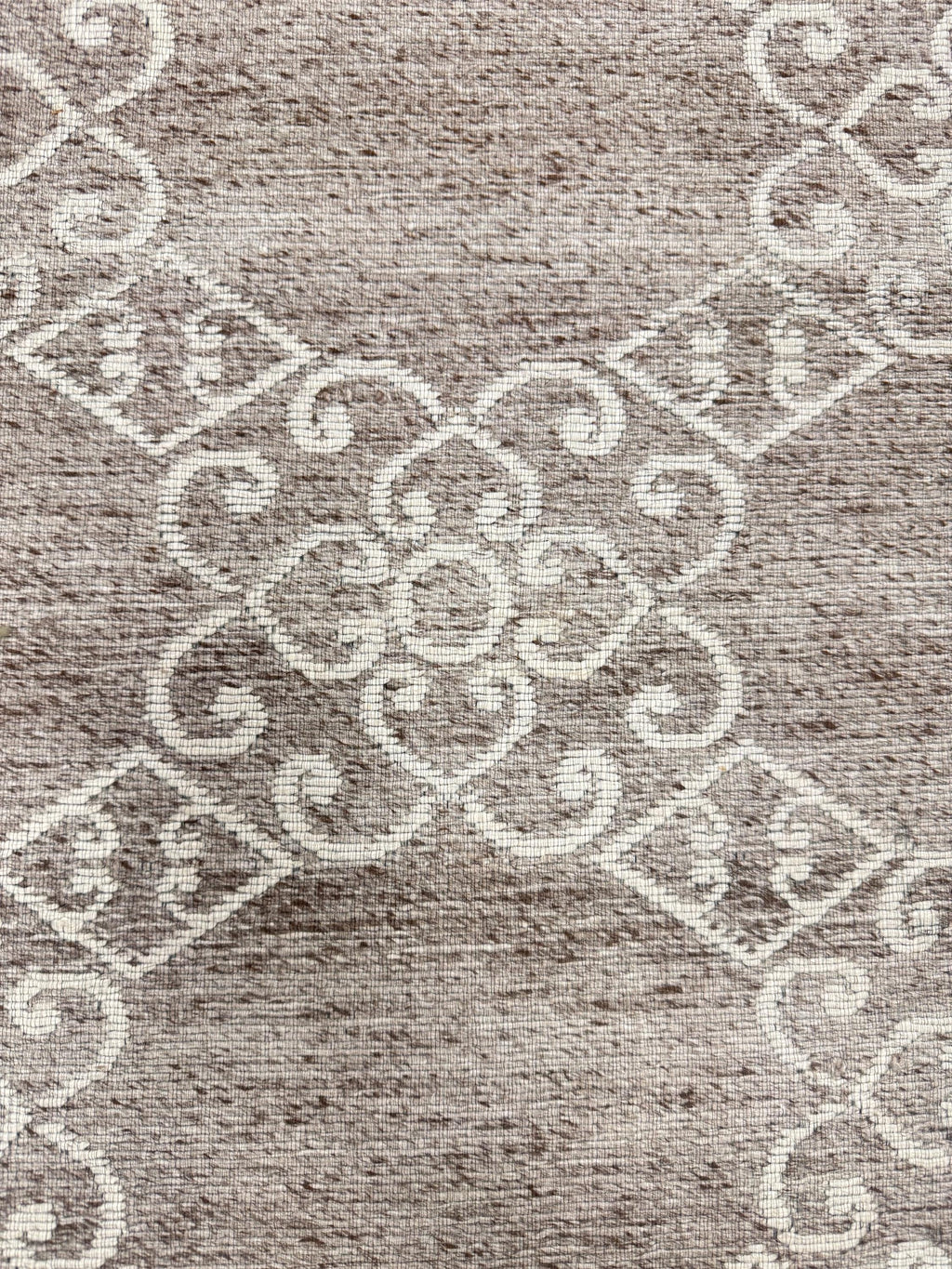 2x3 Flatweave Area Rug | Grey Ivory Ornamental Pattern Doormat | Handwoven Accent Mat | Entryway Kitchen Small Rug | Minimalist dootmat