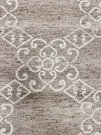 2x3 Flatweave Area Rug | Grey Ivory Ornamental Pattern Doormat | Handwoven Accent Mat | Entryway Kitchen Small Rug | Minimalist dootmat