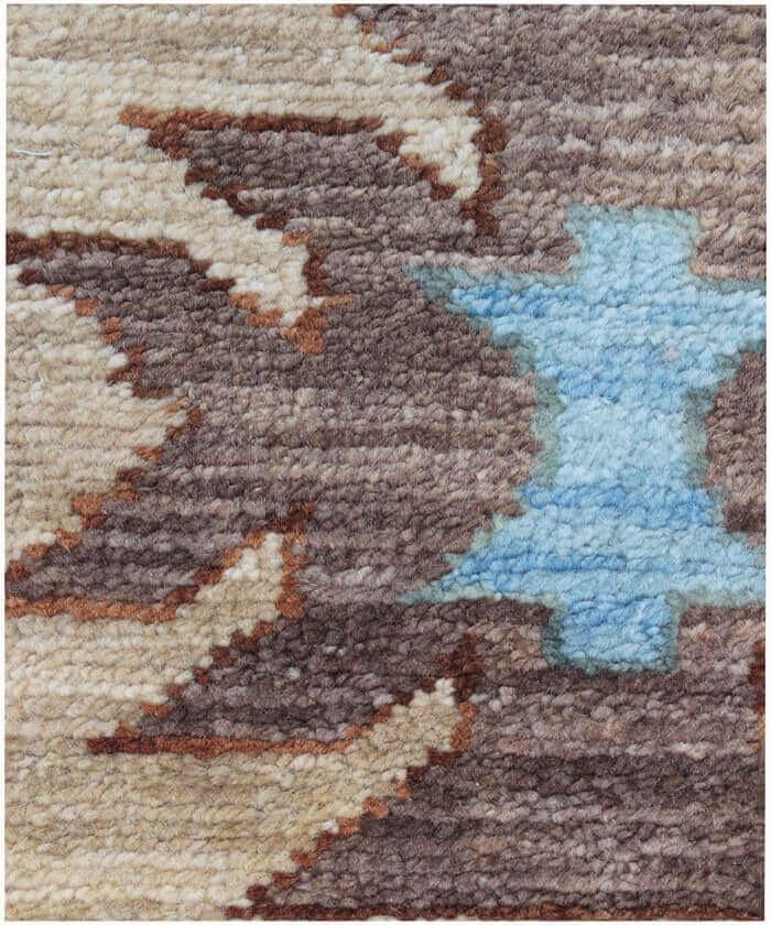Hand-Knotted Beige & Indigo Wool handmade Area Rug, Southwestern/Navajo Design