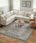 9x12 ft Hand-Knotted Teal & Rust Diamond Trellis Wool Rug