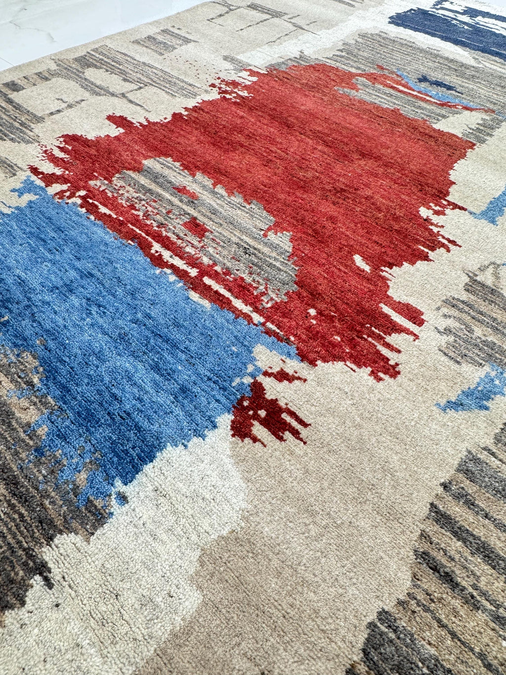 6 x 8 Abstract Gabbeh Rug, Hand-Knotted Modern Wool Rug