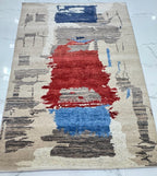 6 x 8 Abstract Gabbeh Rug, Hand-Knotted Modern Wool Rug
