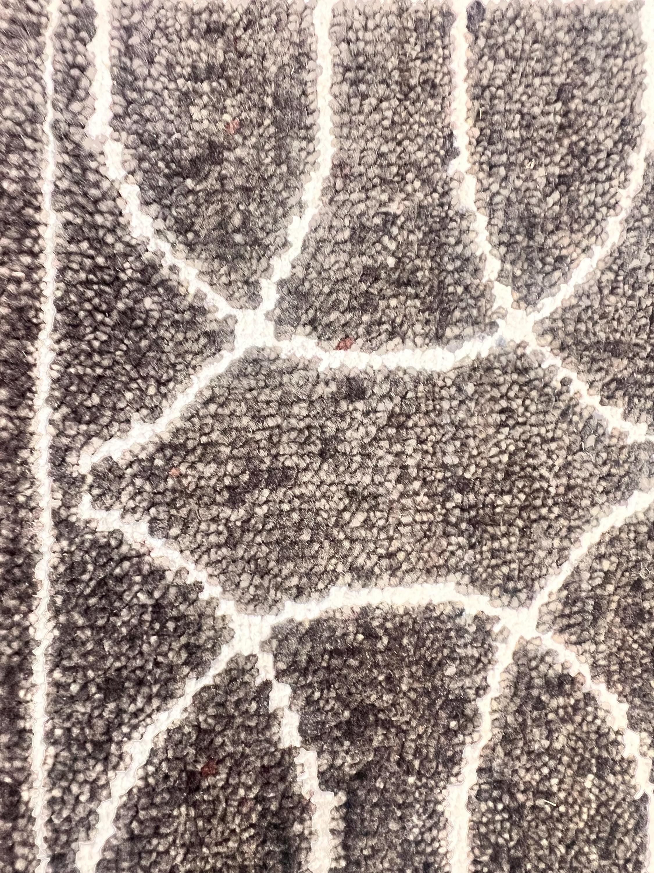 Authentic Hand-Knotted 2x3 Wool Silk Rug, Luxury Earth tone Geometric gem, Designer Bedside Rug | Heirloom Quality Earth Tone Bedside Rug