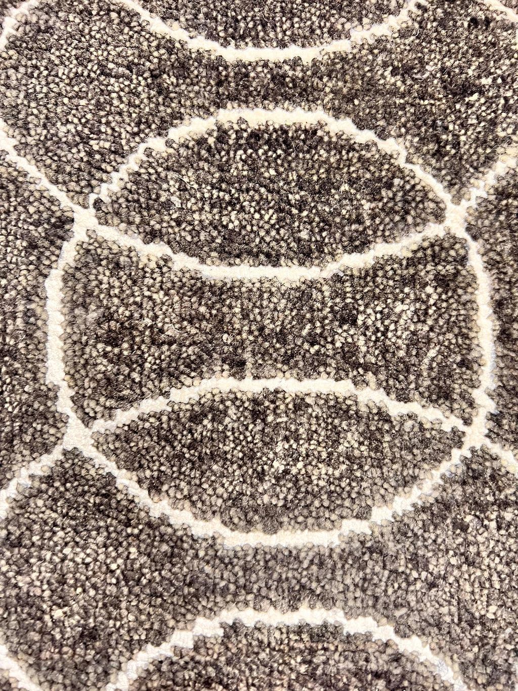 2x3 Hand-Knotted Wool & Silk Rug Small Luxury Accent Mat, Gray/brown Loop Design Entryway Area Rug, bedside rug, boho rug,door mat