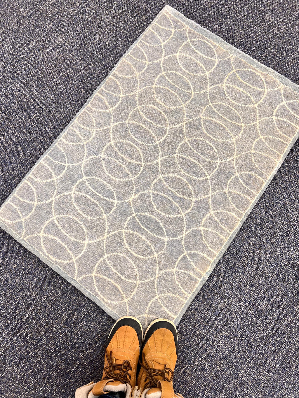 2x3 Hand-Knotted Wool & Silk Rug Small Luxury Accent Mat, pastel green/blue loop Design Entryway Area Rug, bedside rug, boho rug,door mat