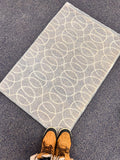 2x3 Hand-Knotted Wool & Silk Rug Small Luxury Accent Mat, pastel green/blue loop Design Entryway Area Rug, bedside rug, boho rug,door mat