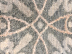 2x3 Hand-Knotted Wool & Silk Rug, Luxury Light Blue Circle Pattern Accent Mat, Grayish Blue Modern Small Rug for bedside, doormat