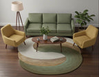 Organic Swirl Hand-Tufted Wool Area Rug – 5' x 7.8' Sage & Earth Tones