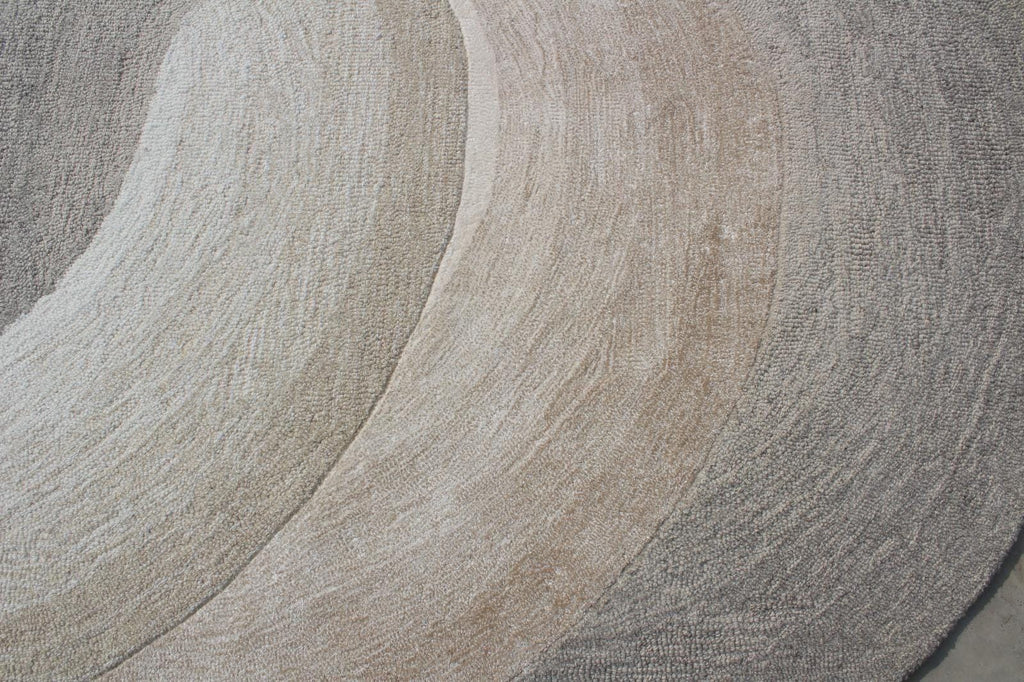 Abstract Swirl Hand-Tufted Wool Rug – Modern Neutral Art for Your Floor