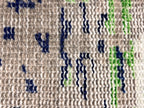 2x3 Hand-Knotted Low Pile Rug | Abstract Splatter Distressed Wool Doormat | Modern Gray Blue Lime Accent Area Rug | Oushak Style