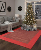 6x9 Red & Brown Gabbeh Area Rug, Modern Hand-Knotted Wool Carpet