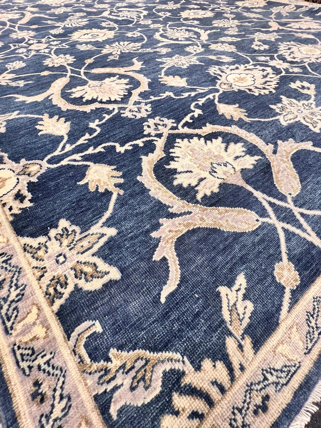 Elegant 8x10 Hand-Knotted China Blue Wool luxurious area handmade Rug