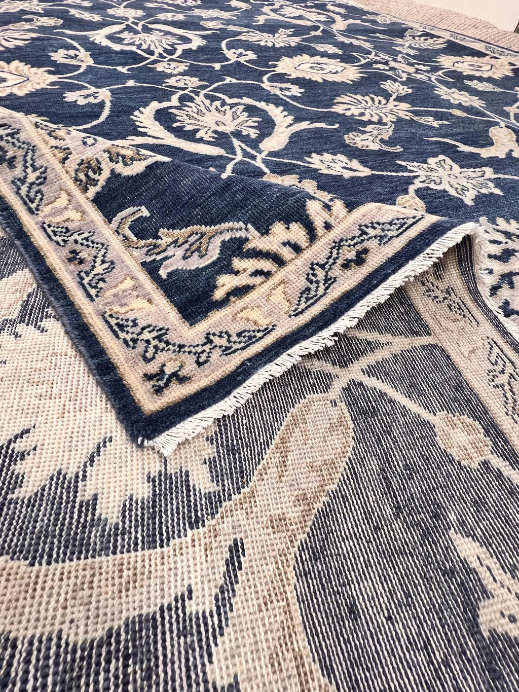 Elegant 8x10 Hand-Knotted China Blue Wool luxurious area handmade Rug