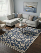 Elegant 8x10 Hand-Knotted China Blue Wool luxurious area handmade Rug