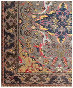 8x10 ft Luxurious pink Silver gray Hand-Knotted Oxidized Wool & Silk Area Rug