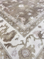Authentic Hand-Knotted Oushak Wool Rug | Muted Earth Tones