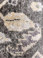 8x10 ft Vintage Charcoal & Sage Hand-Knotted Oushak Wool Rug