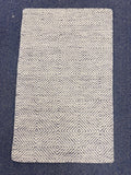 Diamond Geometric Wool Jute Rug - Neutral Grey/Ivory Flatweave Area Rug - Durable Entryway & Kitchen